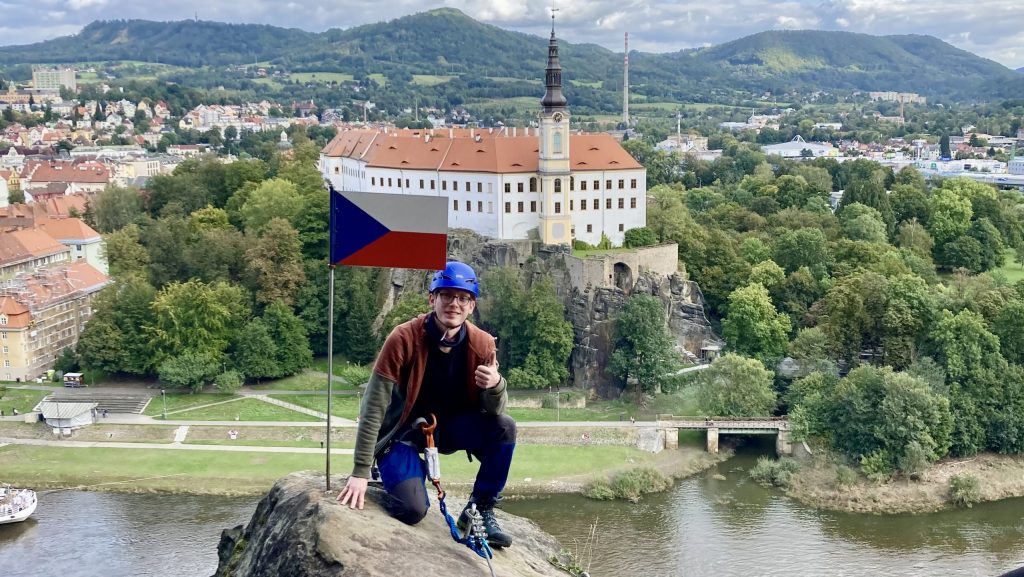 Nelson Ptak ist Klettern an der Schäferwand